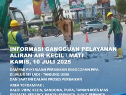 Perbaikan Kebocoran Pipa di Jalur Sei Ladi-Tanjunguma