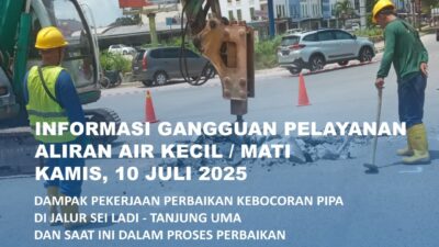 Perbaikan Kebocoran Pipa di Jalur Sei Ladi-Tanjunguma