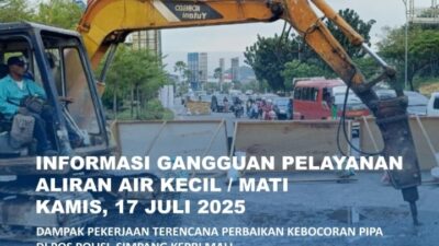 Perbaikan Kebocoran Pipa Air di Depan Pos Polisi Simpang Kabil