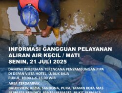 Pelaksanaan Pekerjaan Penyambungan Pipa di Depan Hotel Vista, Ini Daerah Terdampak