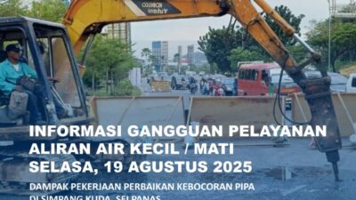 Perbaikan Kebocoran Pipa di Simpang Kuda Sei Panas. Ini Area Terdampak