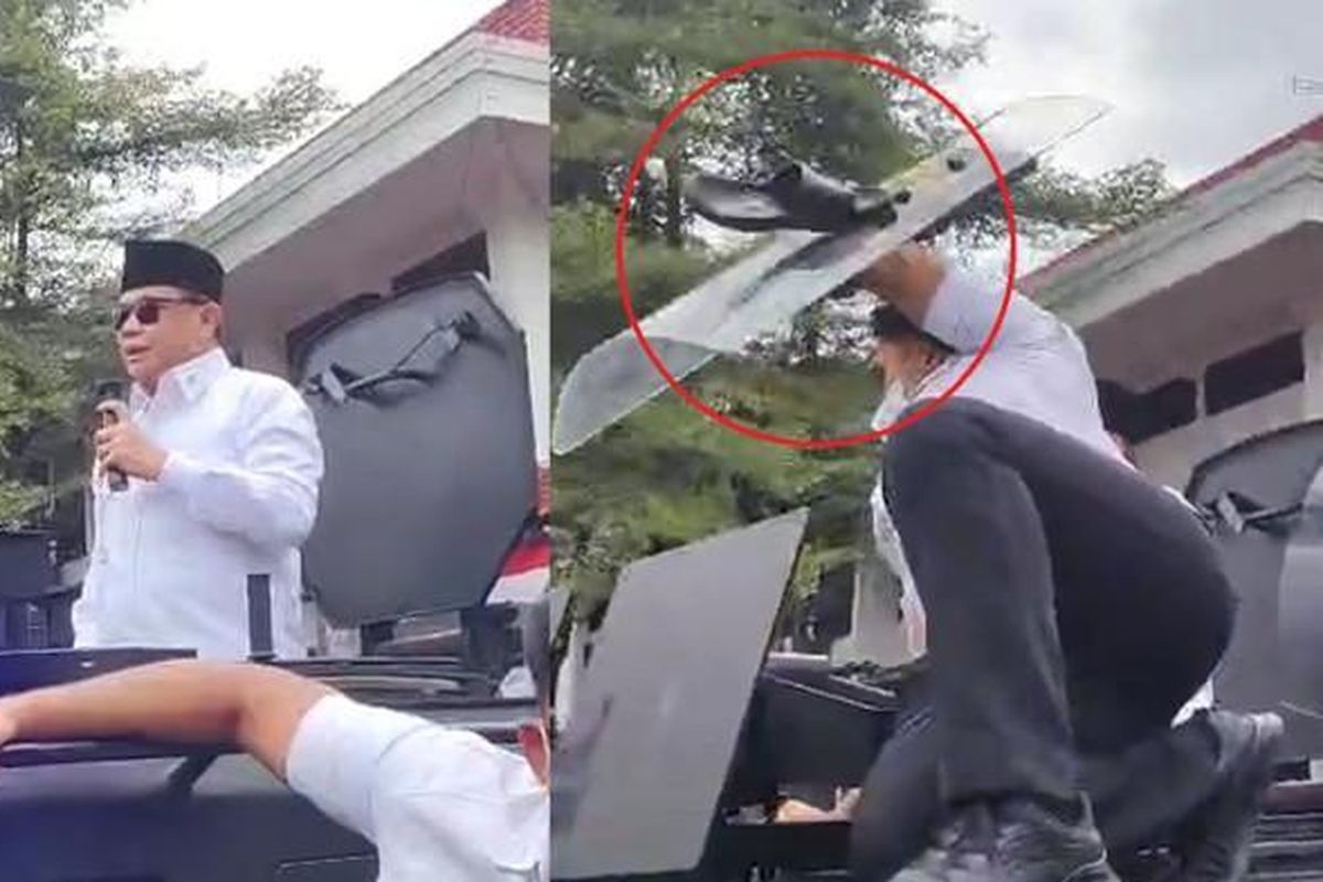 TEMUI PENDEMO – Bupati Pati Sudewo menemui pendemo dari kendaraan berlapis baja milik polisi, Rabu (13/8/2025). Demo Pati menuntut mundurnya Sudewo berlangsung ricuh. (TRIBUNBANYUMAS/MAZKA HAUZAN NAUFAL)