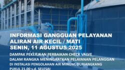 Pekerjaan Perbaikan Check Valve di Instalasi Pengolahan Air Minum Duriangkang