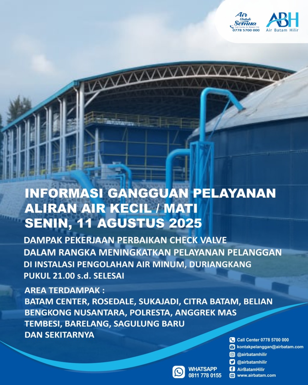 Check Valve di Instalasi Pengolahan Air Minum, Duriangkang