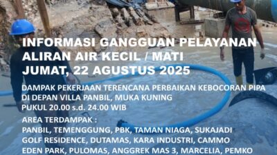 Perbaikan Kebocoran Pipa di Depan Villa Panbil, Muka Kuning