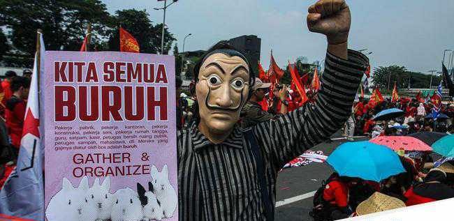 Ilustrasi: demo buruh.Foto: Rifkianto Nugroho