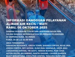 Penyambungan Pipa di Simpang Kuda Sei Panas 8 Oktober 2025. Area Terdampak Kawasan Bengkong