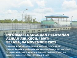 Perbaikan Pipa di Instalasi Pengolahan Air Minum, Duriangkang 1-2