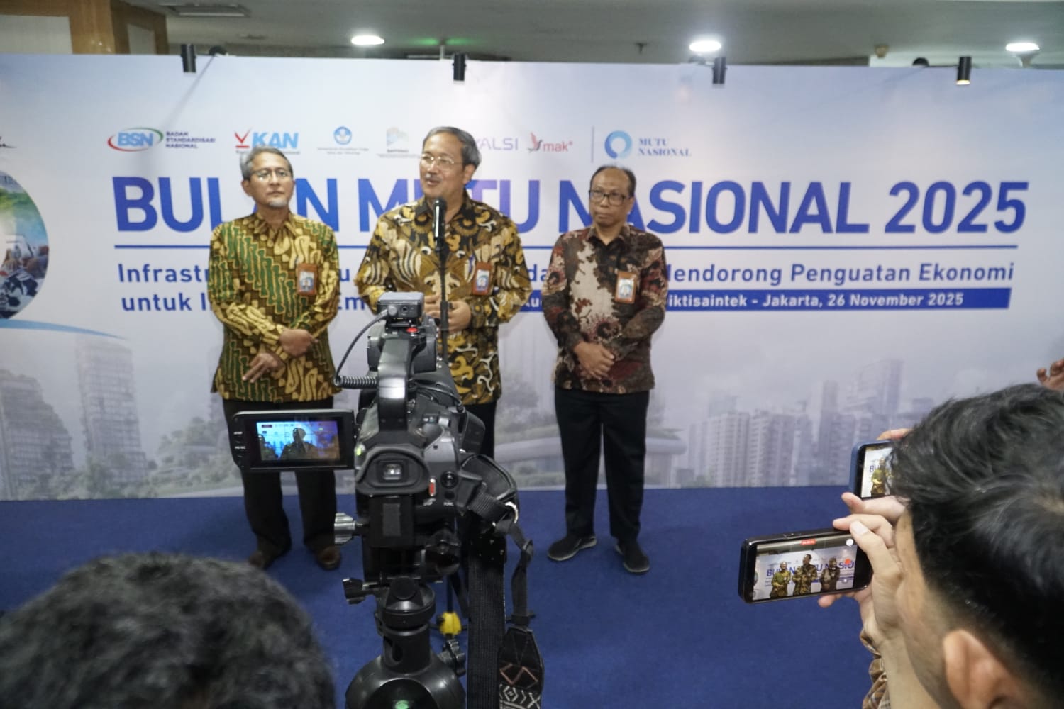 Plt. Kepala BSN, Y. Kristianto Widiwardono, saat membuka Bulan Mutu Nasional (BMN) 2025 di Jakarta pada Rabu (26/11/2025)