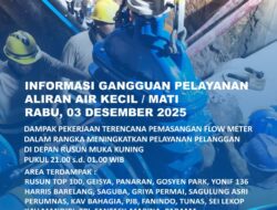 Informasi Air Kecil dan Terhenti Dampak Pemasangan Flow Meter 600 mm di Depan Rusun Muka Kuning