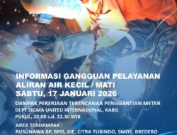 Penggantian Meter di PT Sigma United Internasional Kabil, Area Terdampak Aliran Air