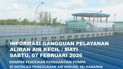 Penggantian Pompa di Instalasi Pengolahan Air Minum Sei Harapan, 7 Februari 2026