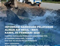 Perbaikan Kebocoran Pipa di Simpang Barelang, Tembesi dan Saat ini Dalam Perbaikan