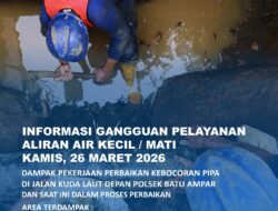 Perbaikan Kebocoran Pipa di Jalan Kuda Laut Depan Polsek Batu Ampar. Ini Area Terdampak