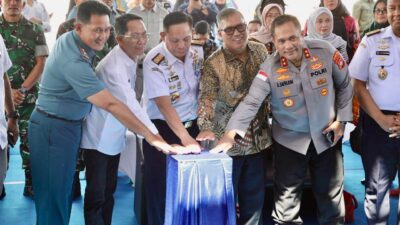 Wali Kota Batam, Amsakar Achmad, bersama Forkopimda Kepr ikut meresmikan Mako Bakamla Zona Barat, Tengah, dan Timur yang dipusatkan di Mako Bakamla Zona Barat di Jalan Trans Barelang Jembatan IV, Setokok, Bulang, Kota Batam, Kamis (23/4/2026). HUMAS DISKOMINFO BATAM
