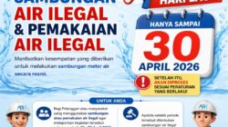 Lapor Mandiri Sambungan Air yang Belum Terdaftar Resmi Sebelum 30 April 2026