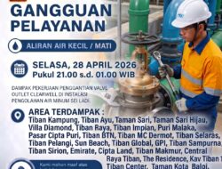 Penggantian Valve Outlet Clearwell di Instalasi Pengolahan Air Minum Sei Ladi, Selasa 28 April 2026. Area Tiban Terdampak