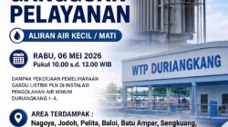 Pemeliharaan Gardu Listrik PLN di Instalasi DAM Duriangkang 1-4, Rabu 6 Mei 2026. Sejumlah Area Terdampak