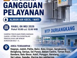 Pemeliharaan Gardu Listrik PLN di Instalasi DAM Duriangkang 1-4, Rabu 6 Mei 2026. Sejumlah Area Terdampak