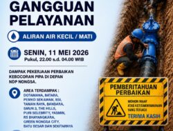 Perbaikan Kebocoran Pipa di Depan NDP Nongsa, Senin 11 Mei 2026. Ini Area Terdampak di Nongsa