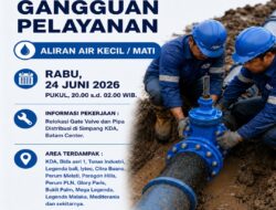 Relokasi Pipa 300mm Akibat Kebocoran di Simpang KDA, Batam Center, Rabu 24 Juni 2026