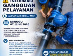 Perbaikan Pipa Bocor di Depan Informa Simpang Kepri Mall. Area Batam Center Terganggu
