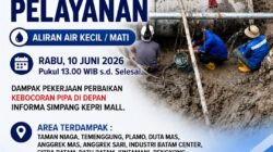Perbaikan Kebocoran Pipa Distribusi Utama di Depan Informa Simpang Kepri Mall. Ini Area Terdampak