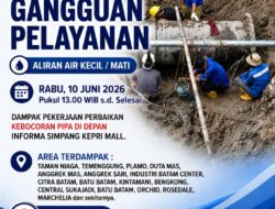Perbaikan Kebocoran Pipa Distribusi Utama di Depan Informa Simpang Kepri Mall. Ini Area Terdampak