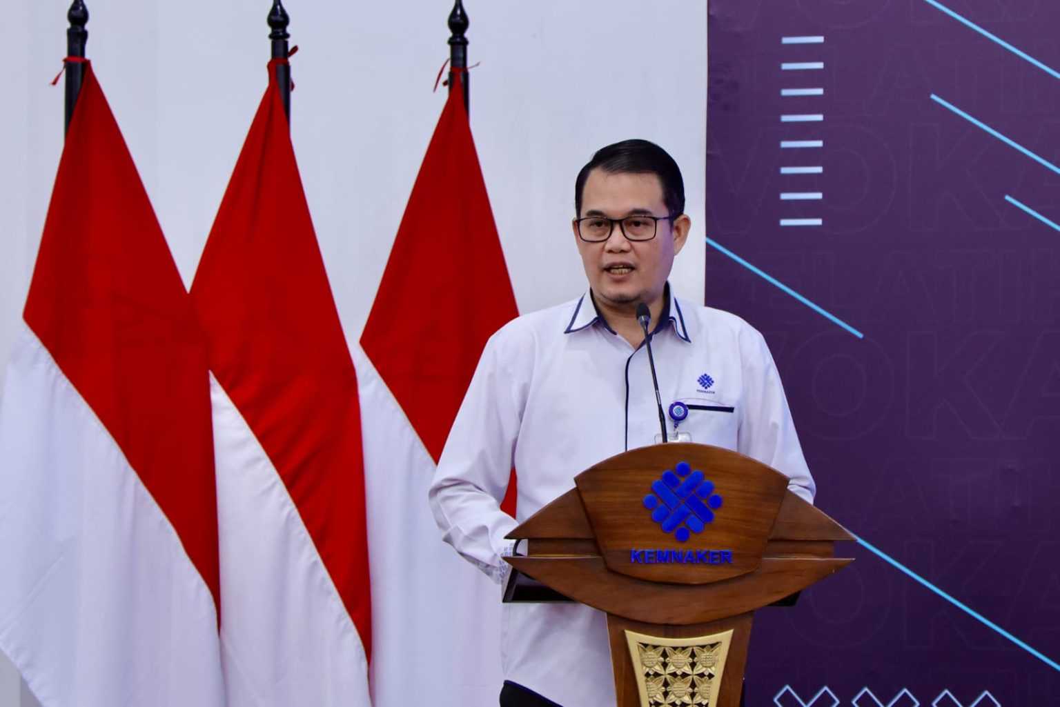 Direktur Jenderal Pembinaan Pelatihan Vokasi dan Produktivitas (Binalavotas) Kemnaker, Darmawansyah.