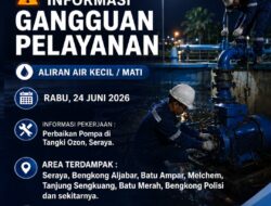 Informasi Gangguan Air Akibat Perbaikan Pompa di Tangki Ozon Seraya
