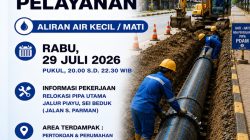 Relokasi Pipa DCIP 200mm Jalur Utama Piayu, Sei Beduk, Rabu 29 Juli 2026