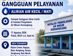 Gangguan Aliran Listrik dari PLN di Instalasi Pengolahan Air Minum, Duriangkang, 17 Agustus 2026