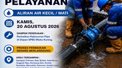 Perbaikan Kebocoran pipa DCIP 800mm di Depan SPBU Muka Kuning