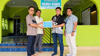 PT Timah Sumbang Mesin Pendingin Ruangan ke Surau Nurul Yaqin Kundur