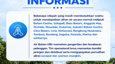 Perbaikan Kebocoran Pipa di Depan Batamindo, Muka Kuning Selesai