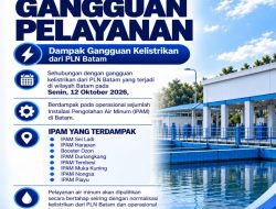 Gangguan Listrik Pengaruhi Instalasi Pengolahan Air Minum (IPAM) di Batam