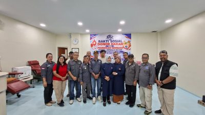 Jelang Rakernas III, PJS Kepri Gelar Donor Darah dan Bagikan Sembako